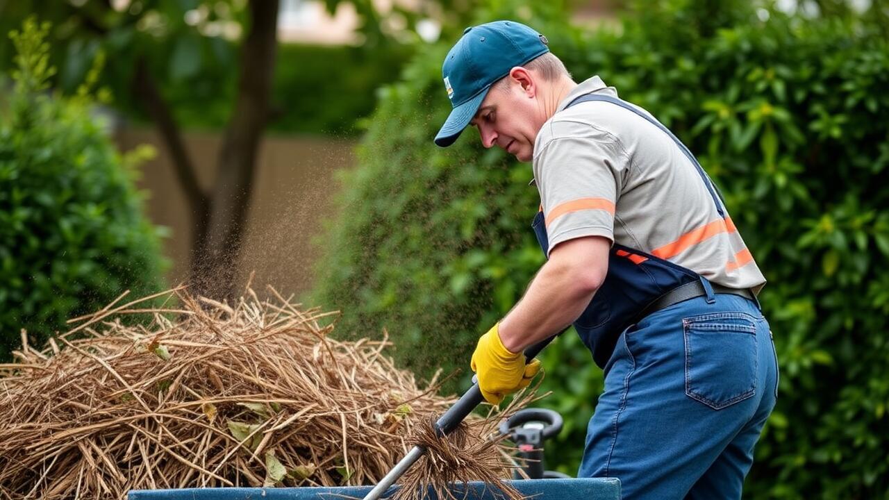 How do I get rid of debris in my lawn?